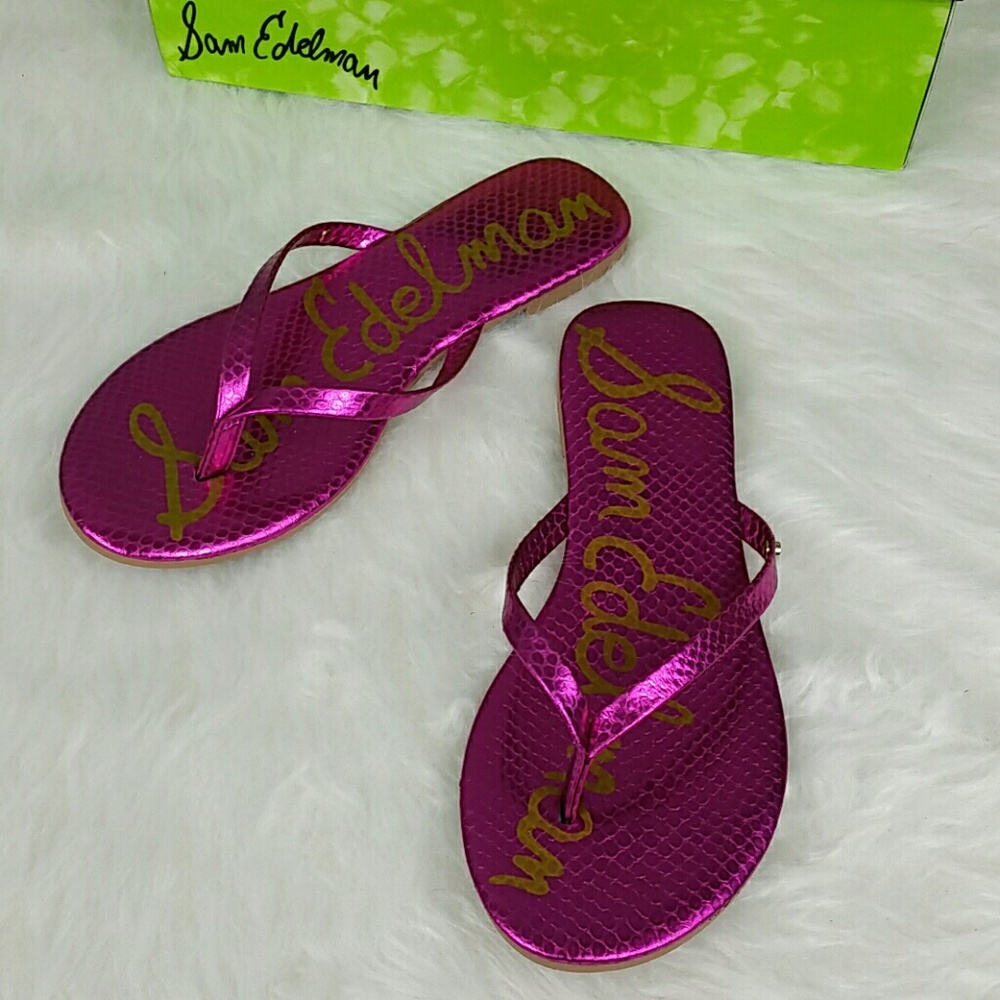 Sam Edelman Oliver Women Fuschia Flip Flop Sandal